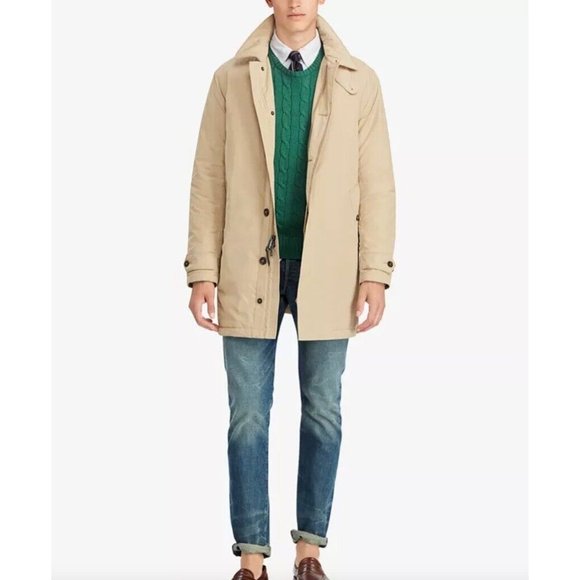 🔥499 Polo Ralph Lauren Water Repellent Commuter Coat Khaki Big & Tall Size 1XB - Picture 2 of 10